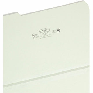 Expanding Recycled Heavy Pressboard Folders, 1/3-Cut Tabs: Assorted, Legal Size, 1" Expansion, Gray-Green, 25/Box