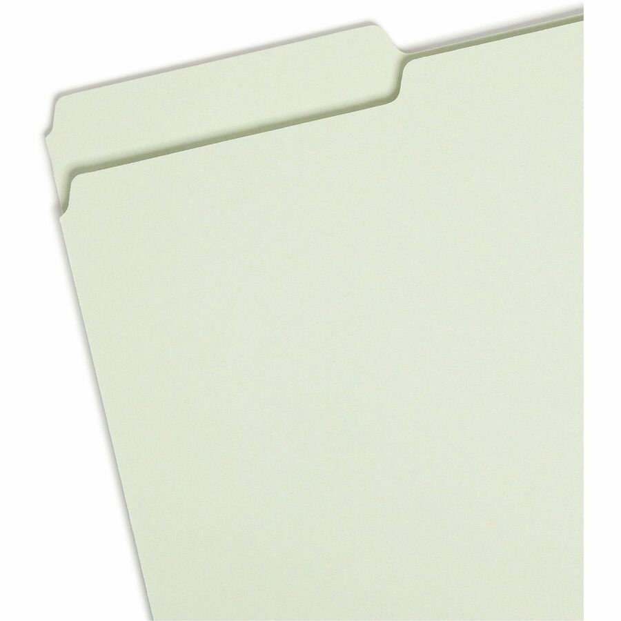 Expanding Recycled Heavy Pressboard Folders, 1/3-Cut Tabs: Assorted, Legal Size, 1" Expansion, Gray-Green, 25/Box