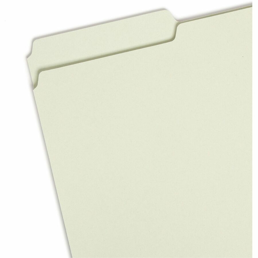 Expanding Recycled Heavy Pressboard Folders, 1/3-Cut Tabs: Assorted, Legal Size, 2" Expansion, Gray-Green, 25/Box