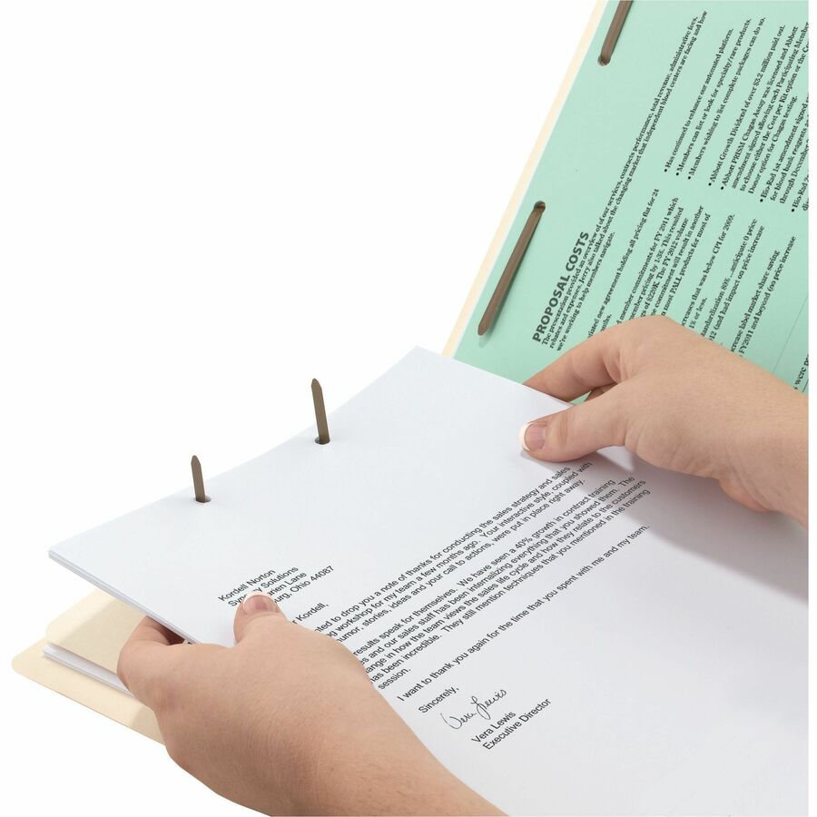 Four-Section Top Tab Classification Folders, 2" Expansion, 1 Divider, 4 Fasteners, Legal Size, Manila, 10/Box