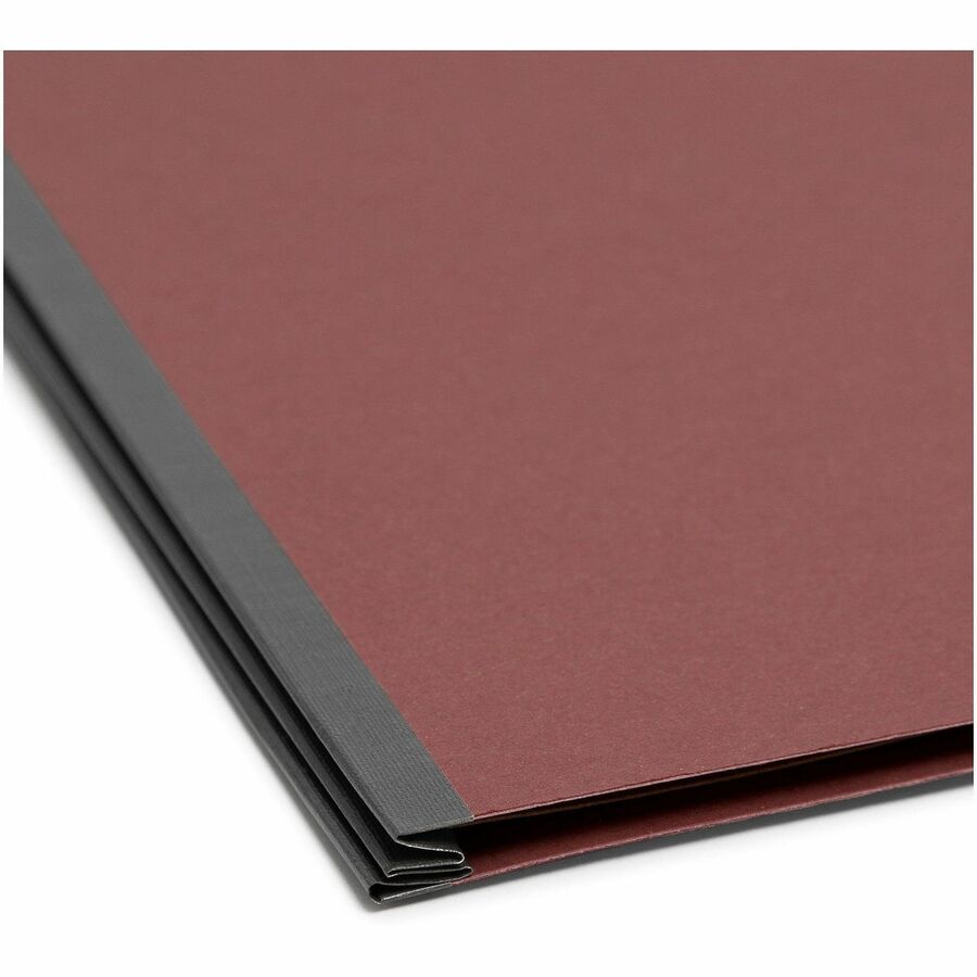 Pressboard Classification Folders, Four SafeSHIELD Fasteners, 2/5-Cut Tabs, 1 Divider, Legal Size, Red, 10/Box