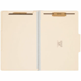 Six-Section Top Tab Classification Folders, 2" Expansion, 2 Dividers, 6 Fasteners, Legal Size, Manila, 10/Box