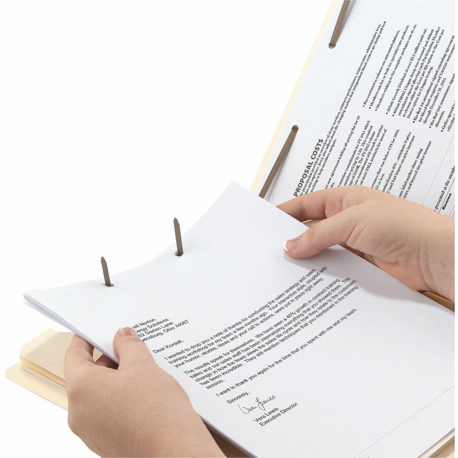 Six-Section Top Tab Classification Folders, 2" Expansion, 2 Dividers, 6 Fasteners, Legal Size, Manila, 10/Box