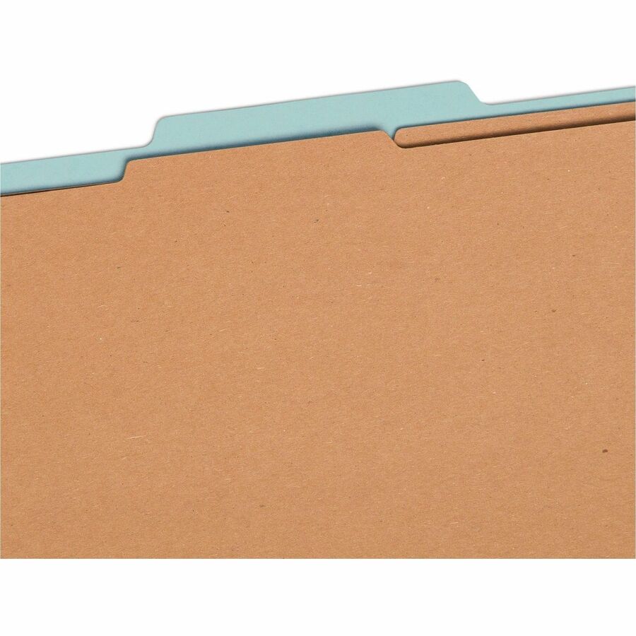 Six-Section Pressboard Top Tab Classification Folders, Six SafeSHIELD Fasteners, 2 Dividers, Legal Size, Blue, 10/Box