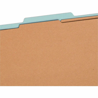 Six-Section Pressboard Top Tab Classification Folders, Six SafeSHIELD Fasteners, 2 Dividers, Legal Size, Blue, 10/Box