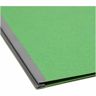 Six-Section Pressboard Top Tab Classification Folders, Six SafeSHIELD Fasteners, 2 Dividers, Legal Size, Green, 10/Box