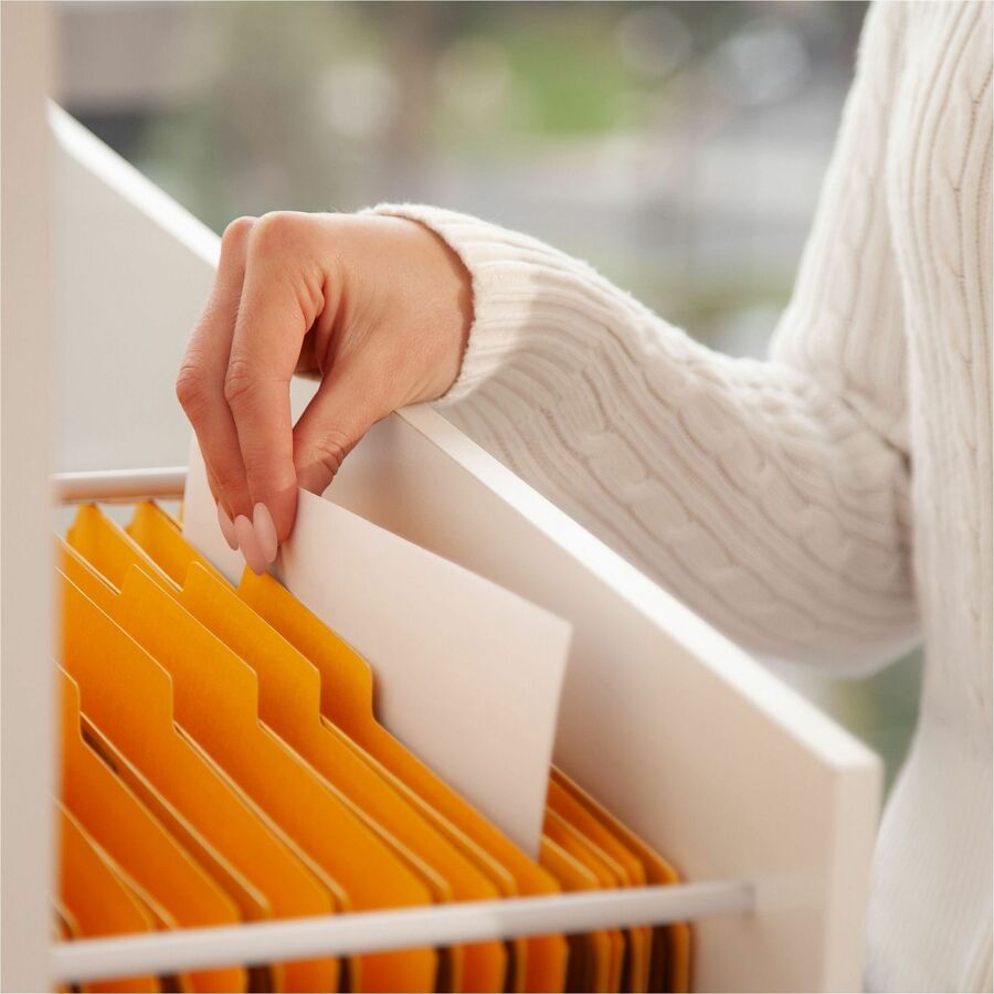 Six-Section Pressboard Top Tab Classification Folders, Six SafeSHIELD Fasteners, 2 Dividers, Legal Size, Yellow, 10/Box