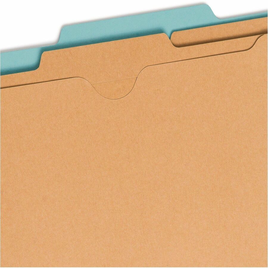 6-Section Pressboard Top Tab Pocket Classification Folders, 6 SafeSHIELD Fasteners, 2 Dividers, Legal Size, Blue, 10/Box