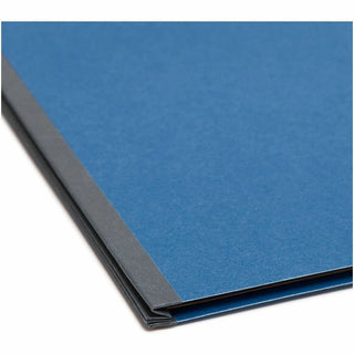 Eight-Section Pressboard Top Tab Classification Folders, 8 SafeSHIELD Fasteners, 3 Dividers, Legal Size, Dark Blue, 10/Box