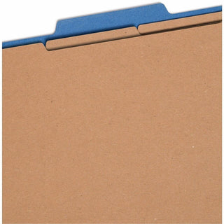 Eight-Section Pressboard Top Tab Classification Folders, 8 SafeSHIELD Fasteners, 3 Dividers, Legal Size, Dark Blue, 10/Box