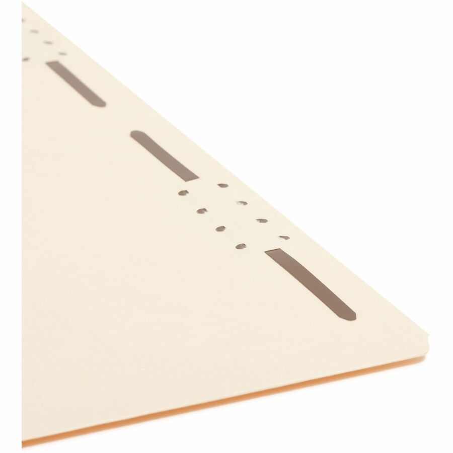 Top Tab Fastener Folders, Straight Tabs, 0.75" Expansion, 2 Fasteners, Legal Size, Manila Exterior, 50/Box