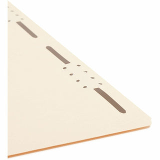 Top Tab Fastener Folders, Straight Tabs, 0.75" Expansion, 2 Fasteners, Legal Size, Manila Exterior, 50/Box