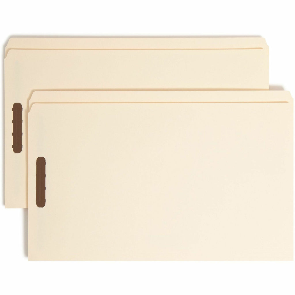 Top Tab Fastener Folders, Straight Tabs, 0.75" Expansion, 2 Fasteners, Legal Size, Manila Exterior, 50/Box