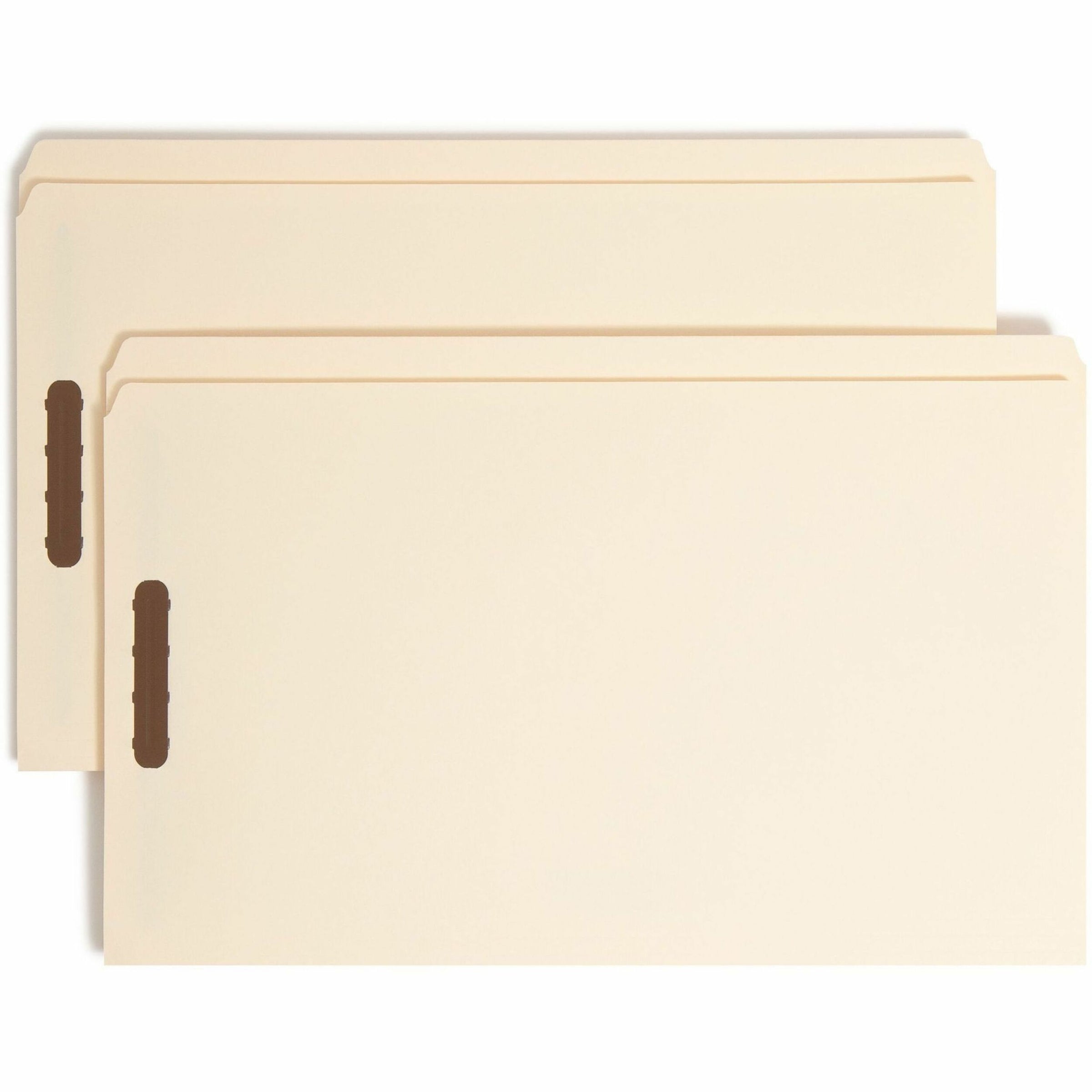 Top Tab Fastener Folders, Straight Tabs, 0.75" Expansion, 2 Fasteners, Legal Size, Manila Exterior, 50/Box