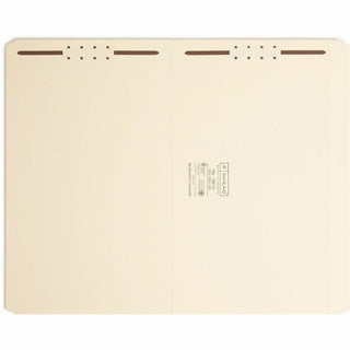 Top Tab Fastener Folders, Straight Tabs, 0.75" Expansion, 2 Fasteners, Legal Size, Manila Exterior, 50/Box