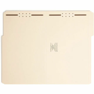 Top Tab Fastener Folders, 1/3-Cut Tabs: Assorted, 0.75" Expansion, 2 Fasteners, Legal Size, Manila Exterior, 50/Box