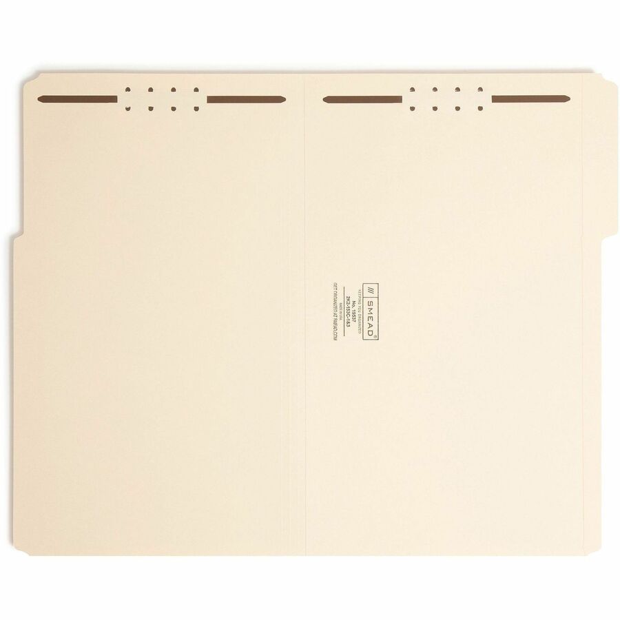 Top Tab Fastener Folders, 1/3-Cut Tabs: Assorted, 0.75" Expansion, 2 Fasteners, Legal Size, Manila Exterior, 50/Box