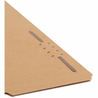 Smead 1/3 Tab Cut Legal Recycled Fastener Folder - 8 1/2" x 14" - 3/4" Expansion - 1 x 2K Fastener(s) - 2" Fastener Capacity for Folder - Top Tab Location - Assorted Position Tab Position - Kraft - Kraft - 10% Recycled - 50 / Box