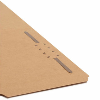 Smead 1/3 Tab Cut Legal Recycled Fastener Folder - 8 1/2" x 14" - 3/4" Expansion - 1 x 2K Fastener(s) - 2" Fastener Capacity for Folder - Top Tab Location - Assorted Position Tab Position - Kraft - Kraft - 10% Recycled - 50 / Box
