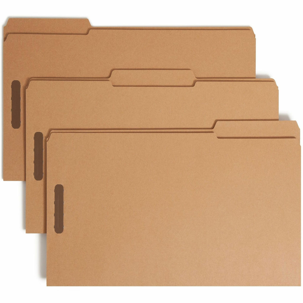 Top Tab Fastener Folders, 1/3-Cut Tabs: Assorted, 0.75" Expansion, 2 Fasteners, Legal Size, Kraft Exterior, 50/Box