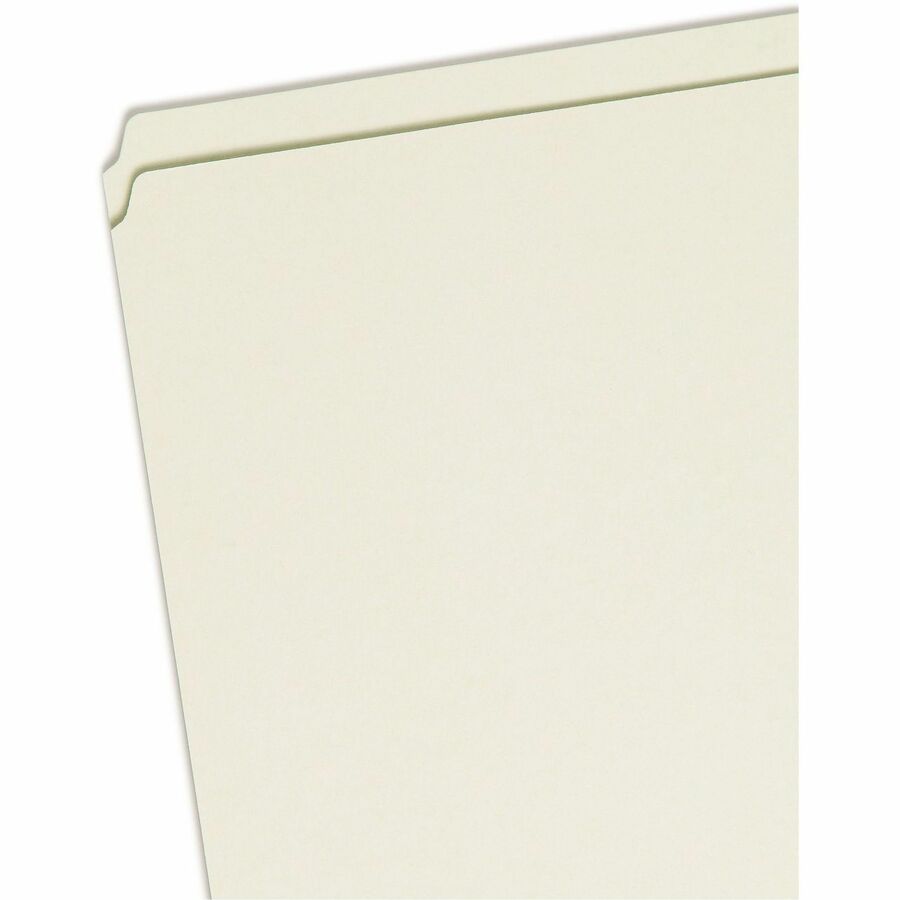 Recycled Pressboard Fastener Folders, Straight Tabs, Two SafeSHIELD Fasteners, 2" Expansion, Legal Size, Gray-Green, 25/Box