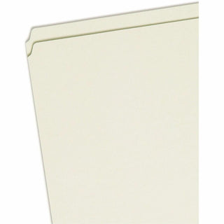 Recycled Pressboard Fastener Folders, Straight Tabs, Two SafeSHIELD Fasteners, 2" Expansion, Legal Size, Gray-Green, 25/Box