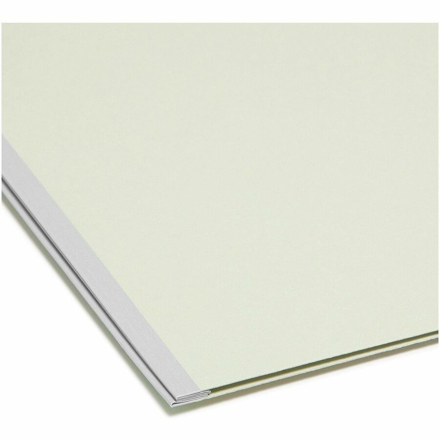 Recycled Pressboard Fastener Folders, Straight Tabs, Two SafeSHIELD Fasteners, 2" Expansion, Legal Size, Gray-Green, 25/Box