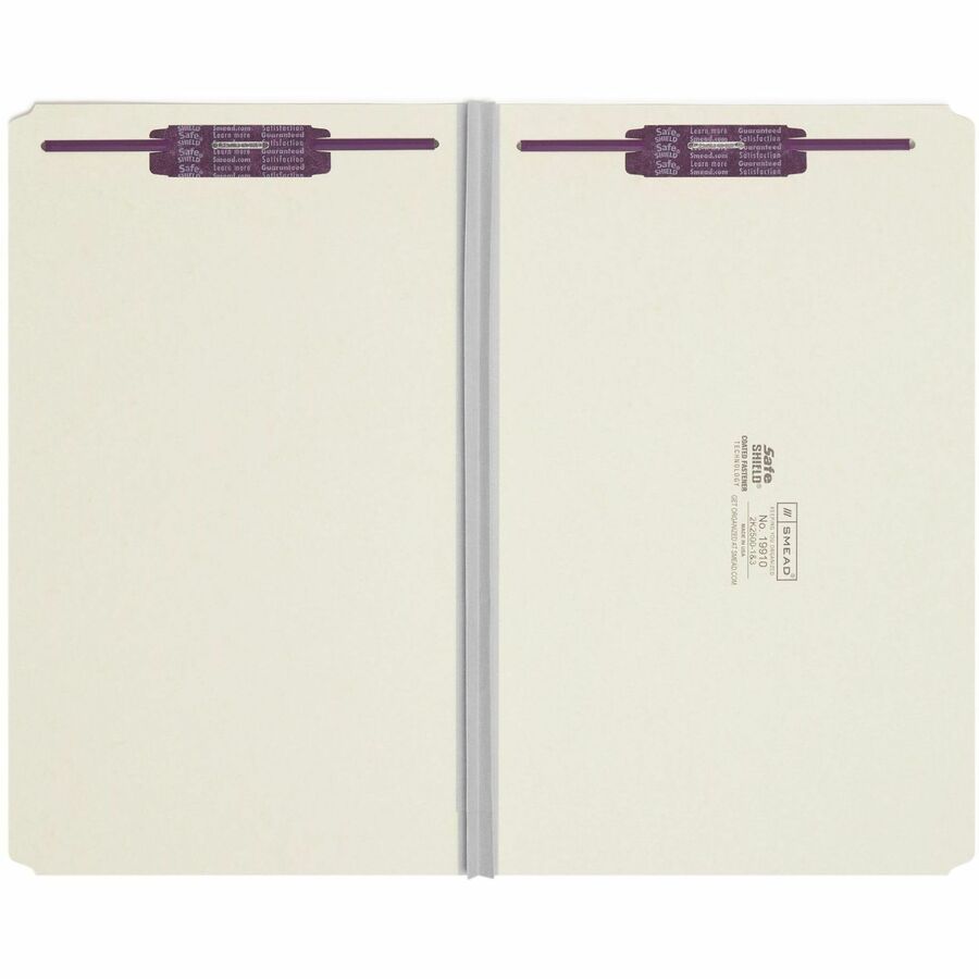 Recycled Pressboard Fastener Folders, Straight Tabs, Two SafeSHIELD Fasteners, 2" Expansion, Legal Size, Gray-Green, 25/Box