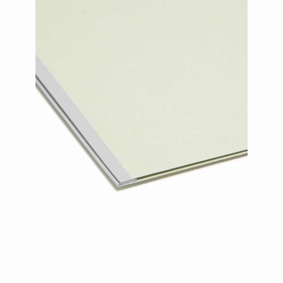 Recycled Pressboard Fastener Folders, 1/3-Cut Tabs, Two SafeSHIELD Fasteners, 2" Expansion, Legal Size, Gray-Green, 25/Box