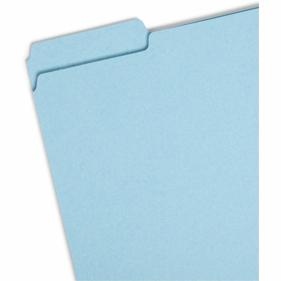 Expanding Recycled Heavy Pressboard Folders, 1/3-Cut Tabs: Assorted, Letter Size, 1" Expansion, Blue, 25/Box