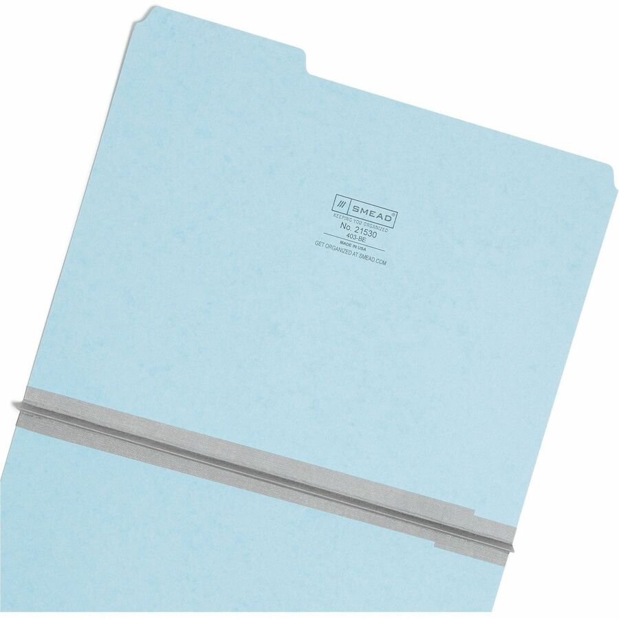 Expanding Recycled Heavy Pressboard Folders, 1/3-Cut Tabs: Assorted, Letter Size, 1" Expansion, Blue, 25/Box