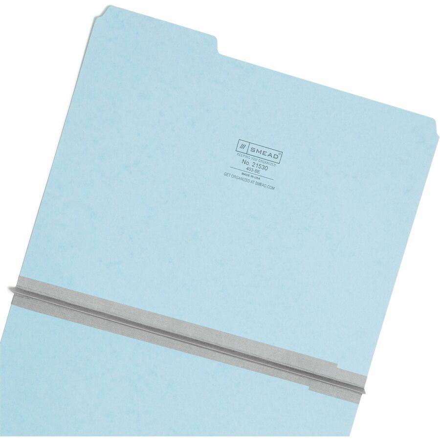 Expanding Recycled Heavy Pressboard Folders, 1/3-Cut Tabs: Assorted, Letter Size, 1" Expansion, Blue, 25/Box