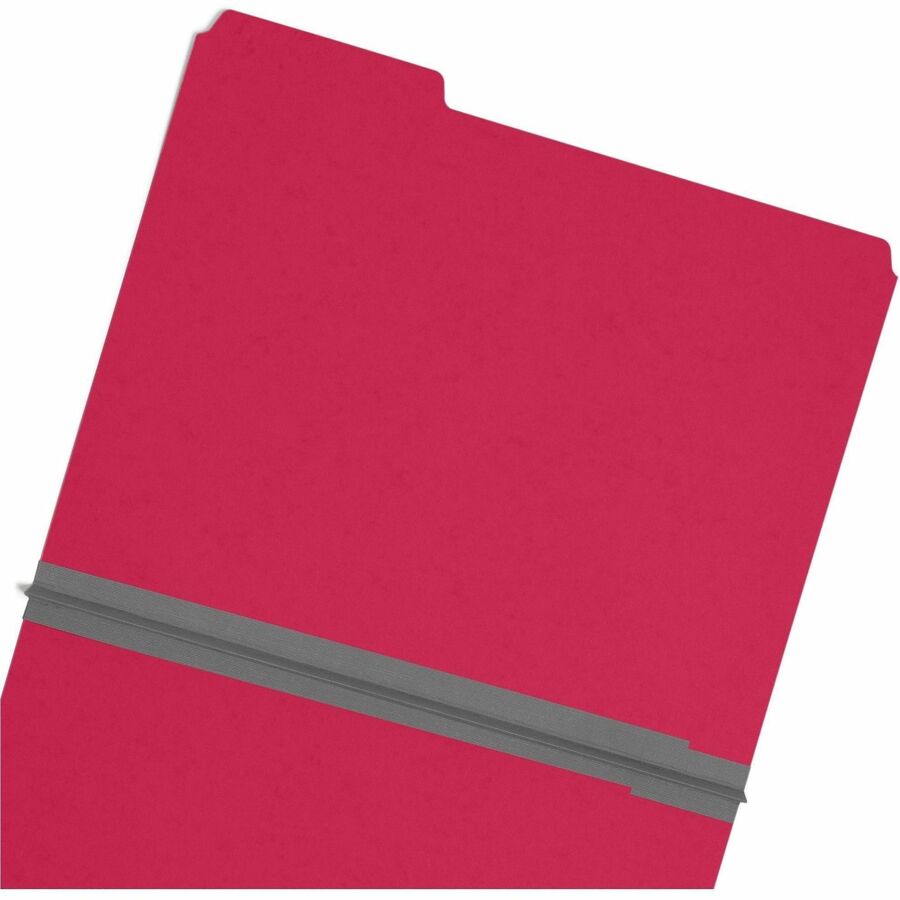 Expanding Recycled Heavy Pressboard Folders, 1/3-Cut Tabs: Assorted, Letter Size, 1" Expansion, Bright Red, 25/Box