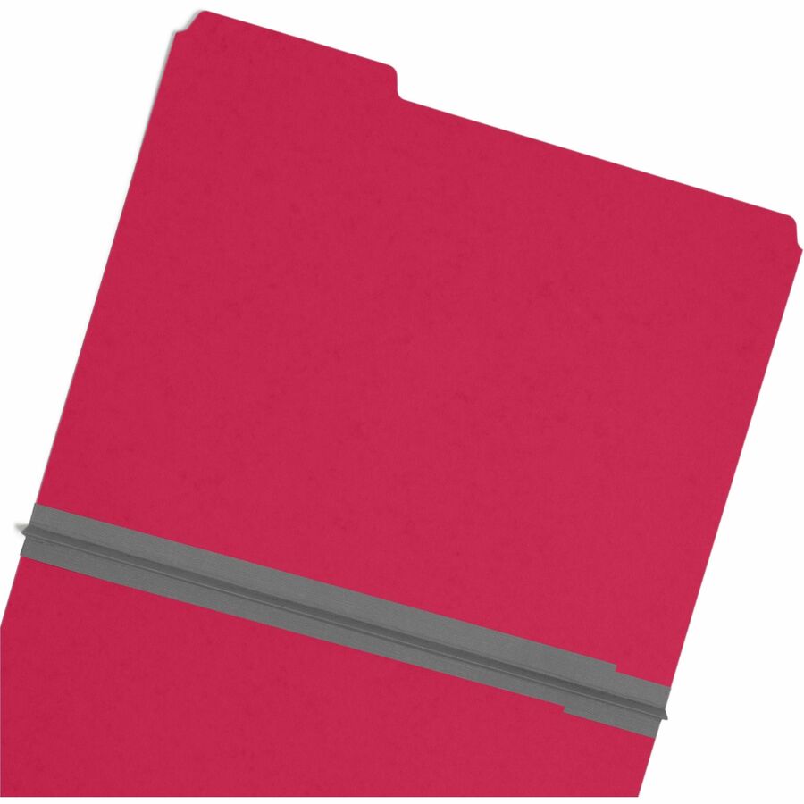 Expanding Recycled Heavy Pressboard Folders, 1/3-Cut Tabs: Assorted, Letter Size, 1" Expansion, Bright Red, 25/Box