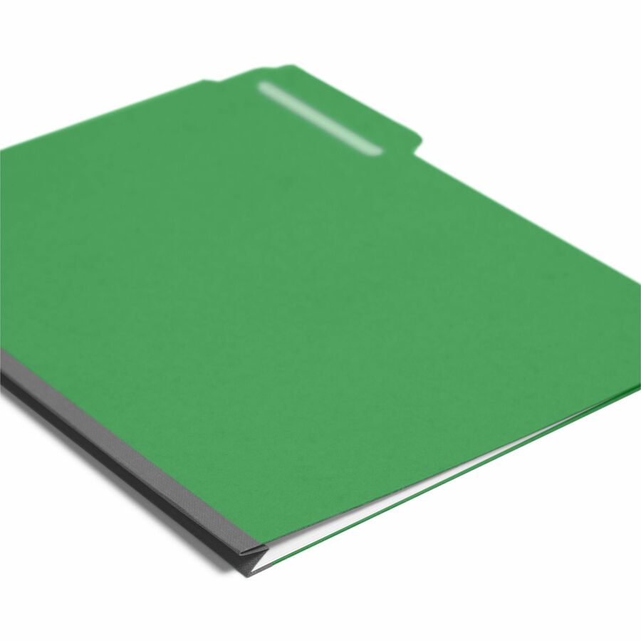 Expanding Recycled Heavy Pressboard Folders, 1/3-Cut Tabs: Assorted, Letter Size, 1" Expansion, Green, 25/Box