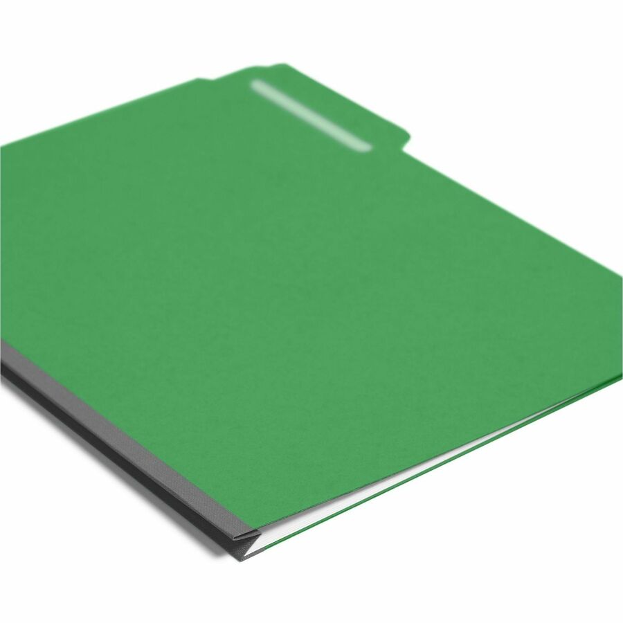 Expanding Recycled Heavy Pressboard Folders, 1/3-Cut Tabs: Assorted, Letter Size, 1" Expansion, Green, 25/Box