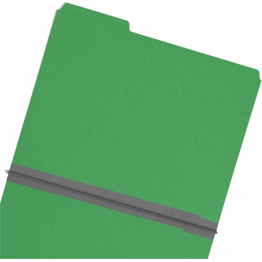 Expanding Recycled Heavy Pressboard Folders, 1/3-Cut Tabs: Assorted, Letter Size, 1" Expansion, Green, 25/Box