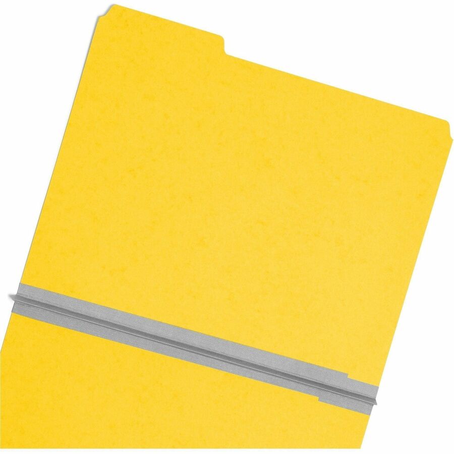 Expanding Recycled Heavy Pressboard Folders, 1/3-Cut Tabs: Assorted, Letter Size, 1" Expansion, Yellow, 25/Box