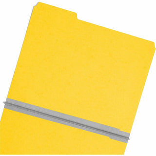 Expanding Recycled Heavy Pressboard Folders, 1/3-Cut Tabs: Assorted, Letter Size, 1" Expansion, Yellow, 25/Box