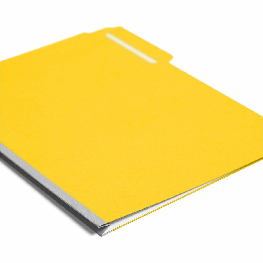 Expanding Recycled Heavy Pressboard Folders, 1/3-Cut Tabs: Assorted, Letter Size, 1" Expansion, Yellow, 25/Box