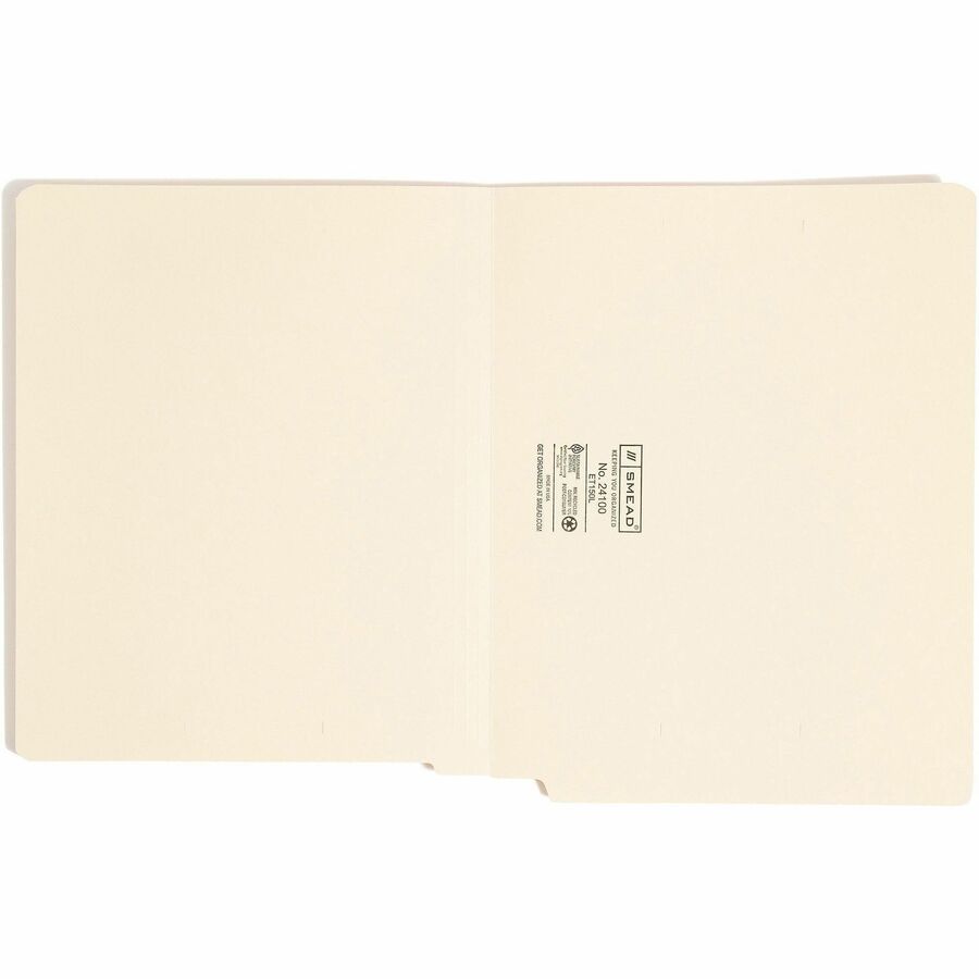 Heavyweight Manila End Tab Folders, 9.5" High Front, Straight 1-Ply Tabs, Letter Size, 0.75" Expansion, Manila, 100/Box