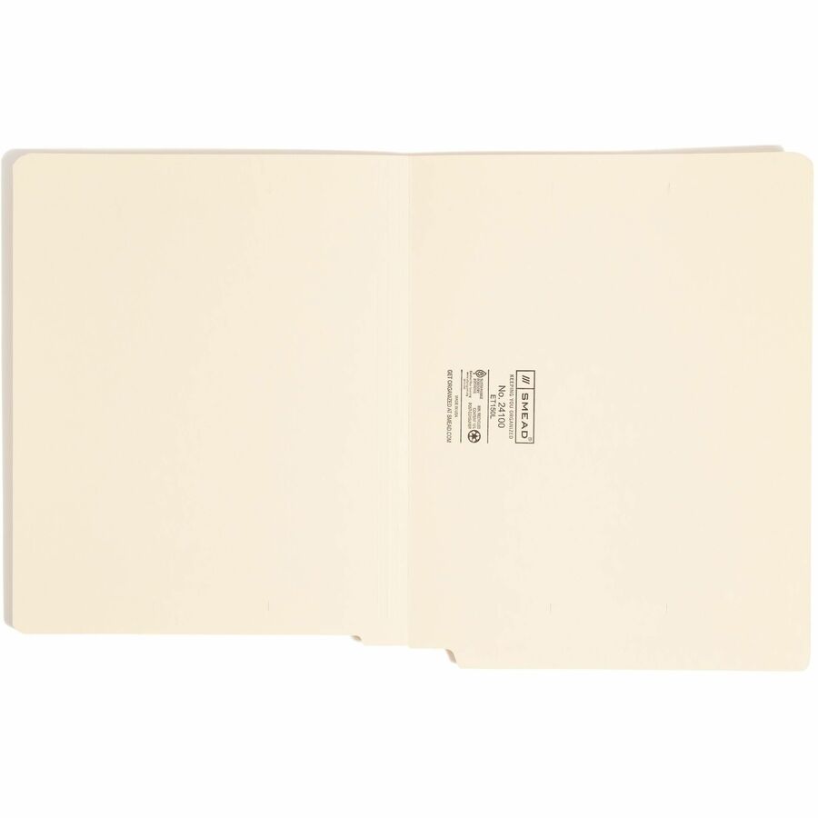 Heavyweight Manila End Tab Folders, 9.5" High Front, Straight 1-Ply Tabs, Letter Size, 0.75" Expansion, Manila, 100/Box