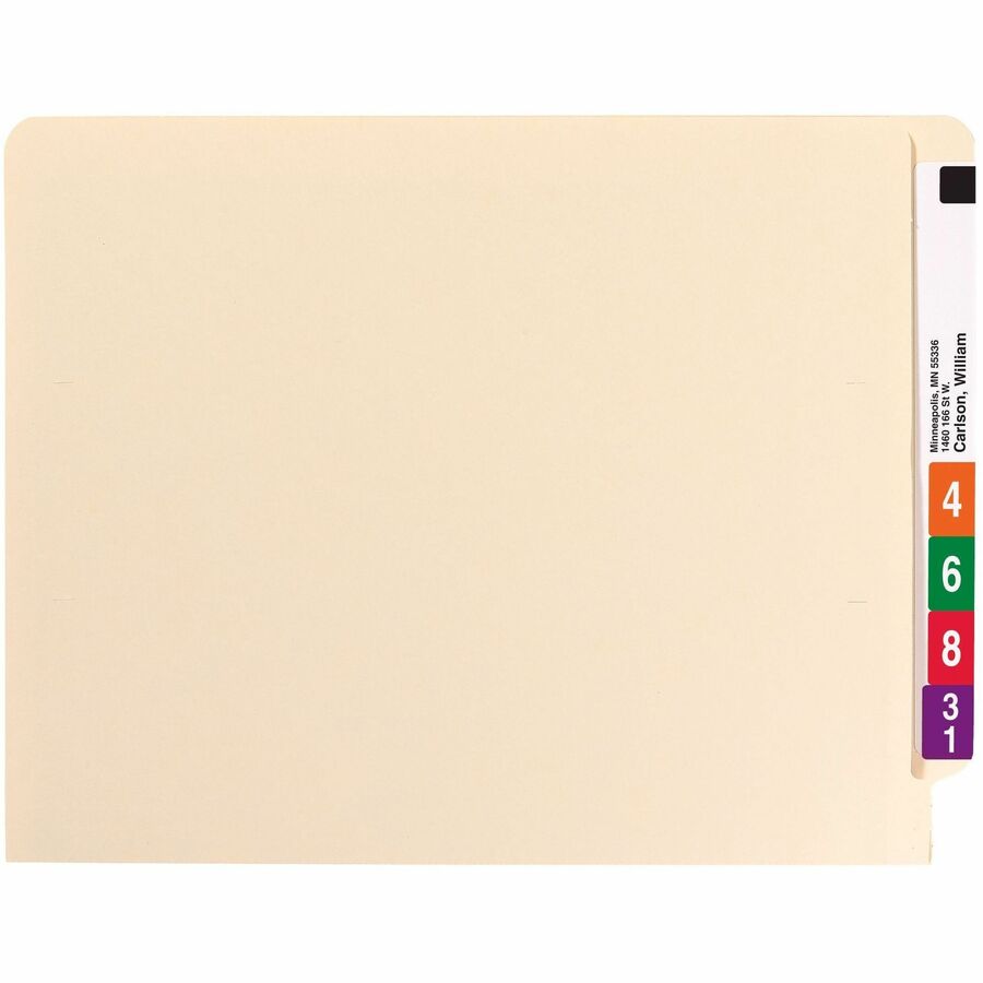 Heavyweight Manila End Tab Folders, 9.5" High Front, Straight 1-Ply Tabs, Letter Size, 0.75" Expansion, Manila, 100/Box