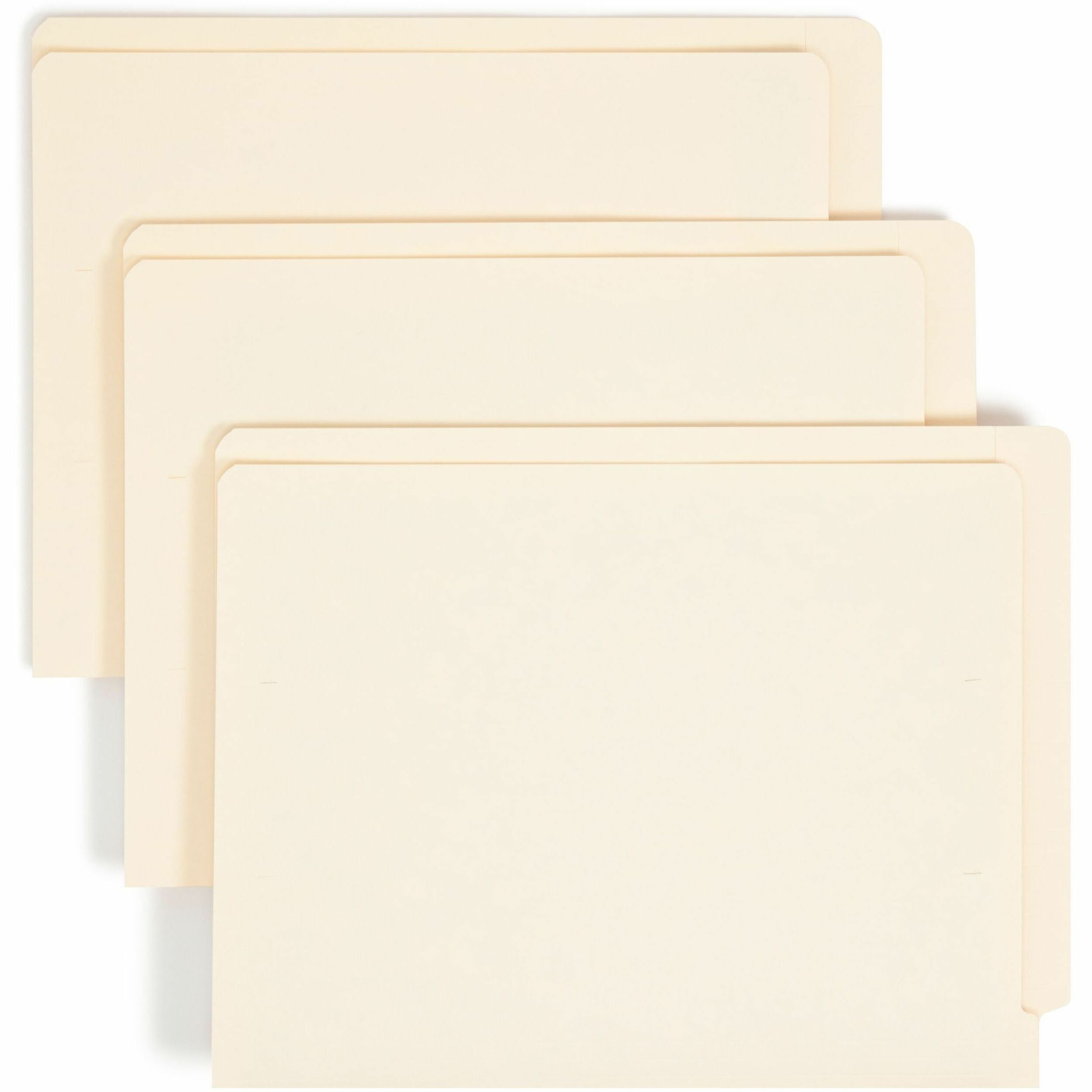 Heavyweight Manila End Tab Folders, 9" High Front, Straight Tabs, Letter Size, 0.75" Expansion, Manila, 100/Box