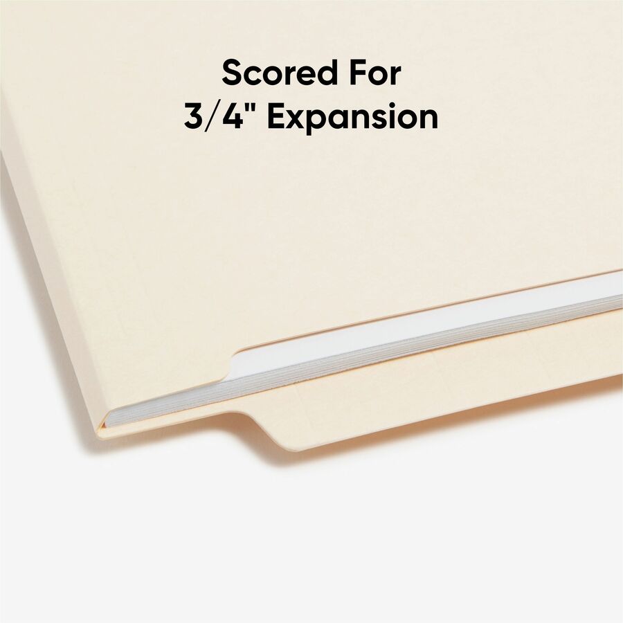 Heavyweight Manila End Tab Folders, 9.5" High Front, Straight Tabs, Letter Size, 0.75" Expansion, Manila, 100/Box