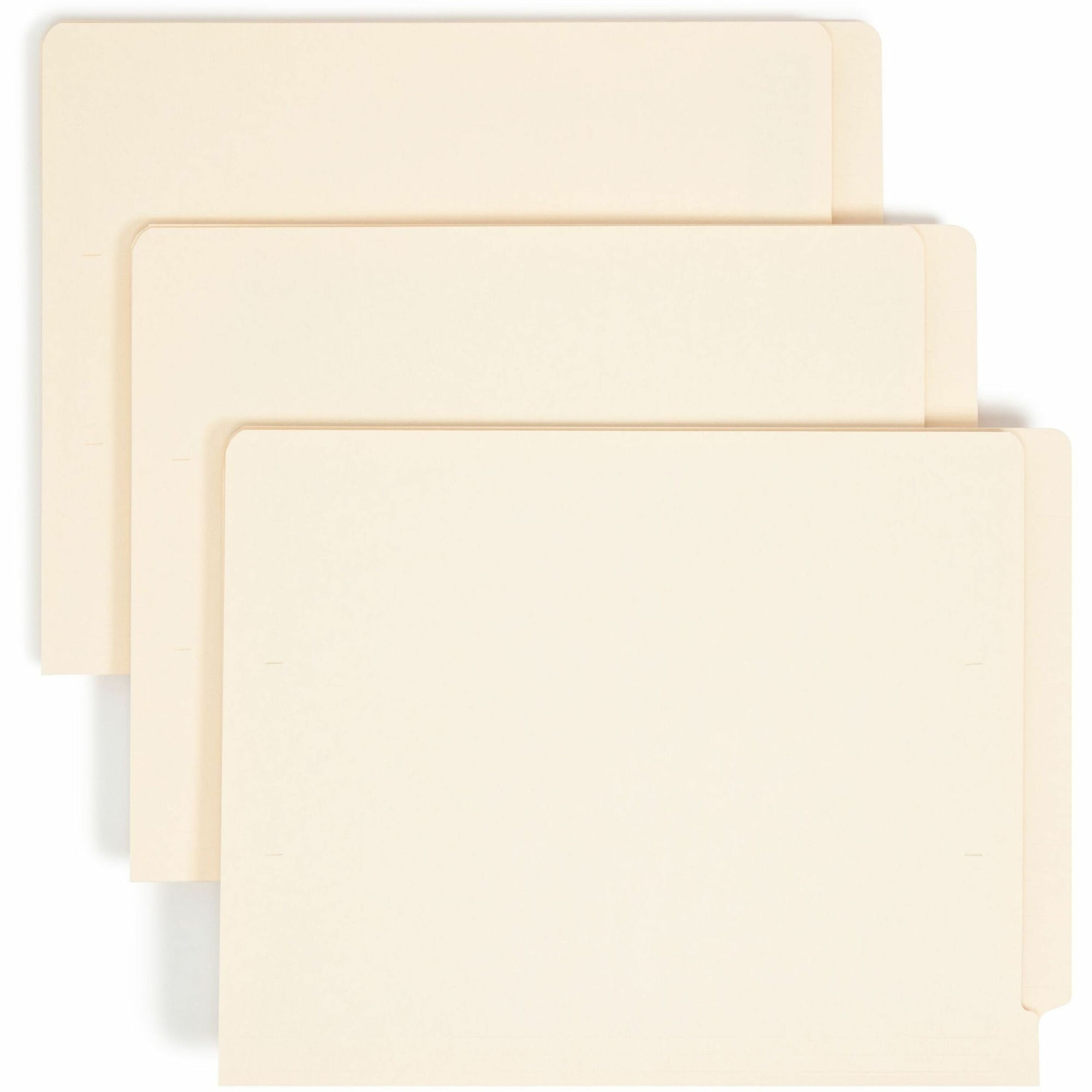 Heavyweight Manila End Tab Folders, 9.5" High Front, Straight Tabs, Letter Size, 0.75" Expansion, Manila, 100/Box