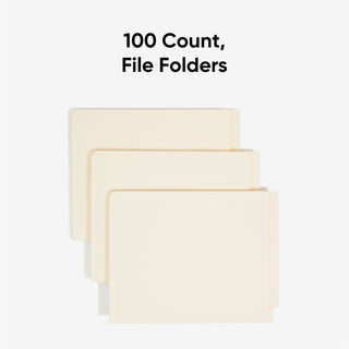 Heavyweight Manila End Tab Folders, 9.5" High Front, Straight Tabs, Letter Size, 0.75" Expansion, Manila, 100/Box