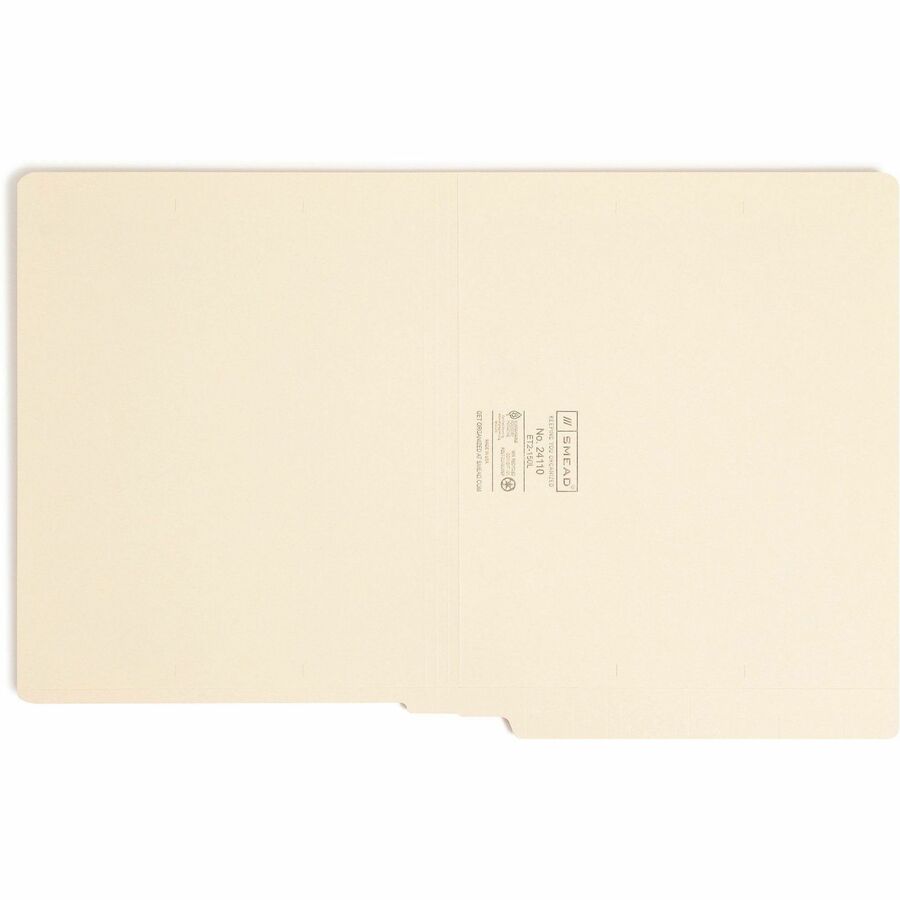 Heavyweight Manila End Tab Folders, 9.5" High Front, Straight Tabs, Letter Size, 0.75" Expansion, Manila, 100/Box