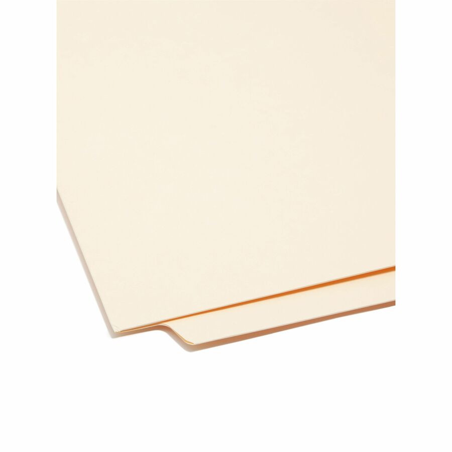 Heavyweight Manila End Tab Pocket Folders, Interior Front Panel Pocket, Straight Tabs, Letter Size, 11-pt Manila, 50/Box