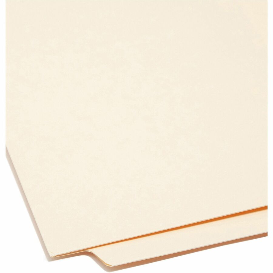 Heavyweight Manila End Tab Pocket Folders, Interior Front Panel Pocket, Straight Tabs, Letter Size, 11-pt Manila, 50/Box